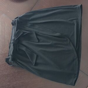 Black Faux Wrap Skirt